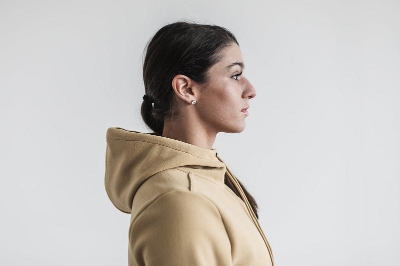 Khaki Nobull WoArctic Zip-Up Women's Hoodie | CA V2185R